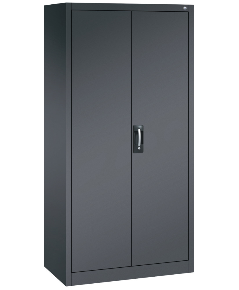 Förvaringsskåp Acurado, med dubbeldörrar, garderob, 930x500x1950 mm, svartgrå - 1