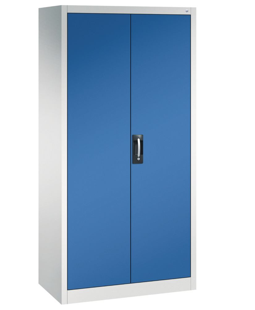 Armario de puertas batientes C+P Acurado, como guardarropa, 930 x 500 x 1950 mm, gris claro/azul - 1