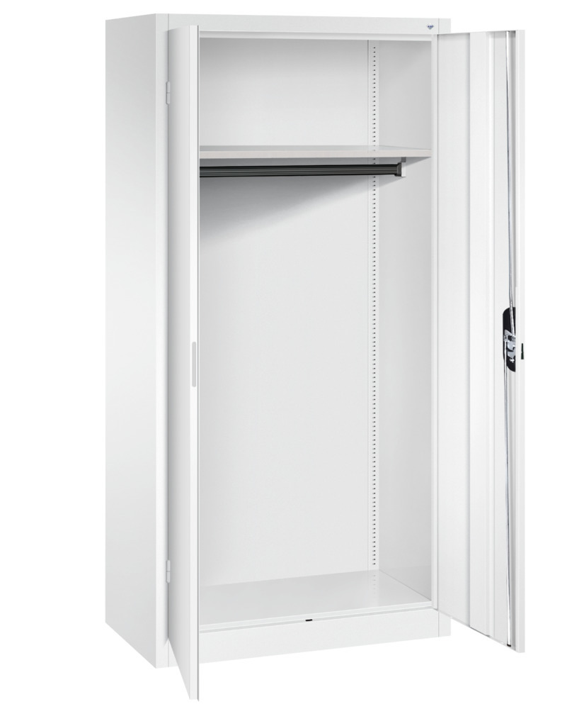 Šatní skříň s křídlovými dveřmi C+P Acurado, 930 x 500 x 1950 mm, bílá - 2