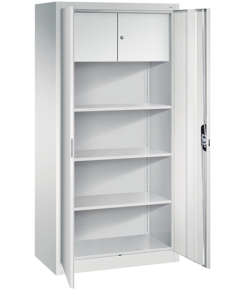 C+P wing door cabinet Acurado, 930 x 500 x 1950 mm, light grey, with locker - 2