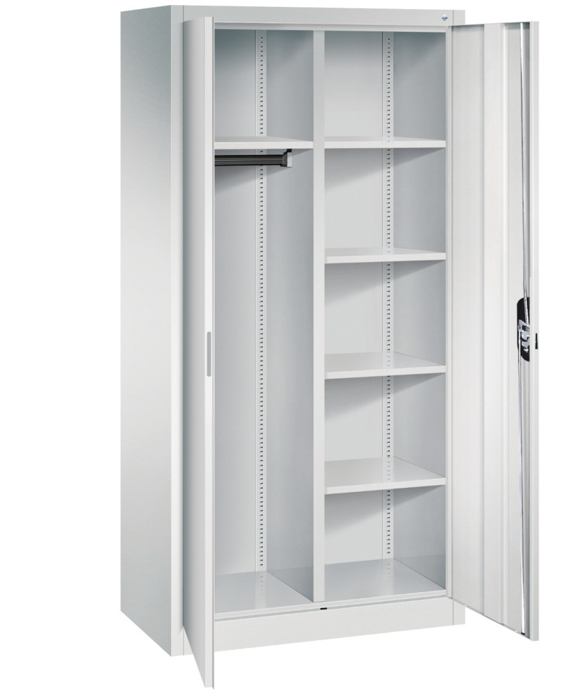 Kancelárska skriňa Acurado, krídlové dvere, pre spisy/odevy, 930 x 500 x 1950 mm, sivá - 2