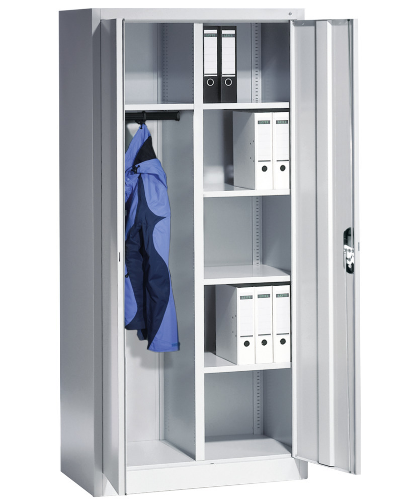 Kancelárska skriňa Acurado, krídlové dvere, pre spisy/odevy, 930 x 500 x 1950 mm, sivá - 3