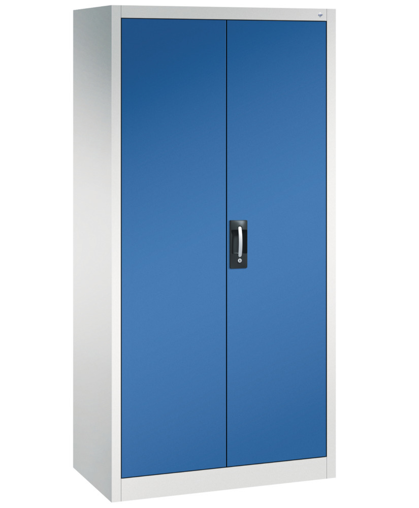 Skříň s křídlovými dveřmi C+P Acurado, na dokumenty / šaty, 930 x 500 x 1950 mm, sv. šedá / modrá - 1