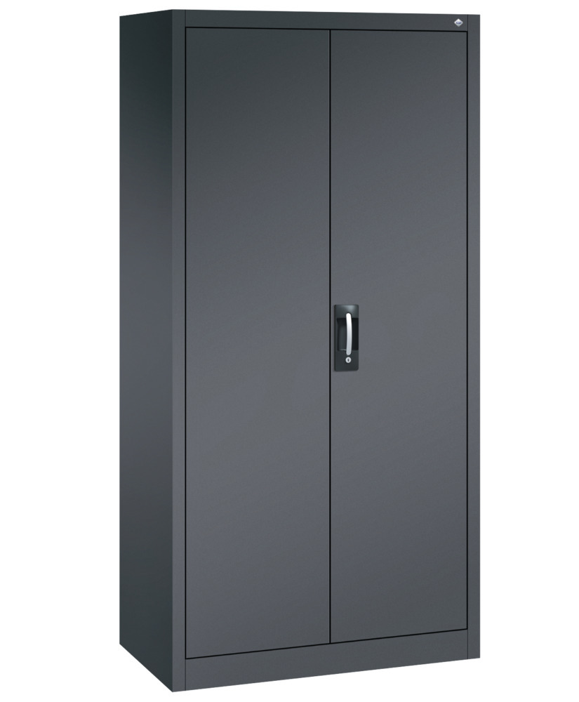 Kancelárska skriňa Acurado, krídlové dvere, na spisy/odevy, 930 x 500 x 1950 mm, čiernosivá - 1