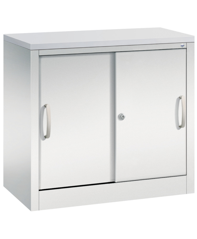 C+P sliding door cabinet Acurado, sideboard, 800 x 400 x 720 mm, light grey - 1