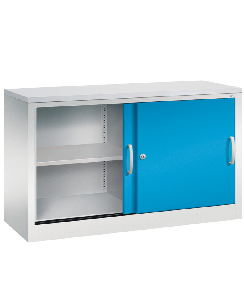 Förvaringsskåp Acurado, med skjutdörrar, sideboard, 1200x400x720 mm, ljusgrå/ljusblå - 2