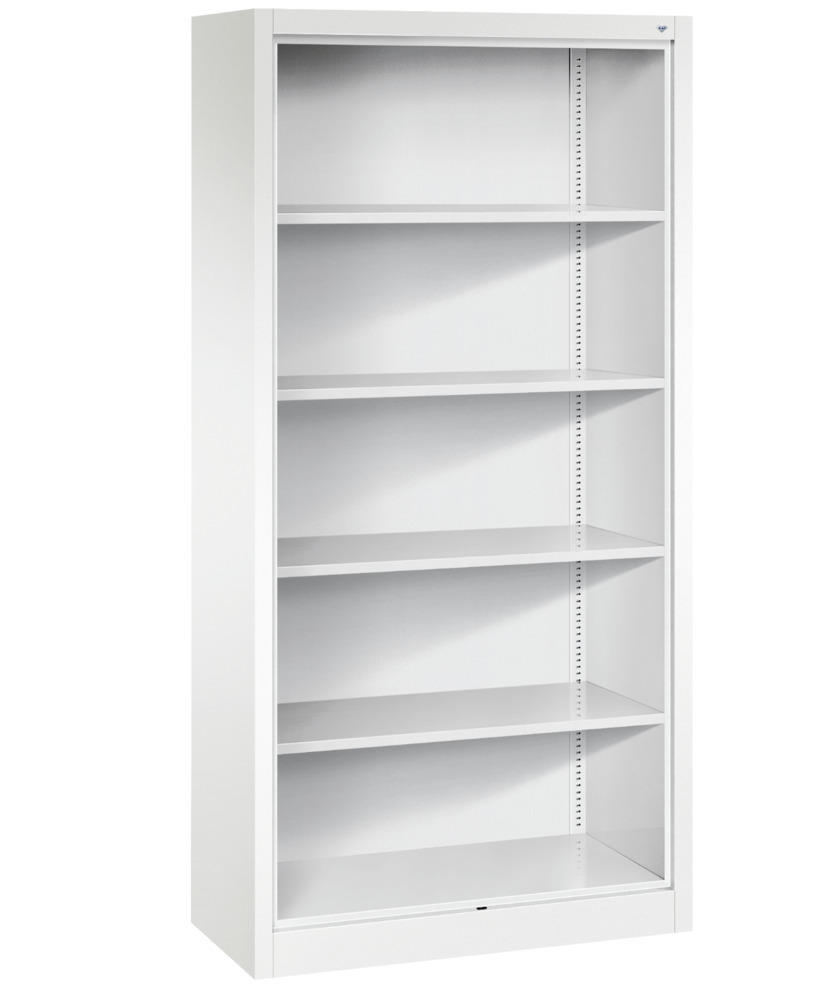 C+P office shelving with rear wall Acurado, 930 x 400 x 1950 mm, white - 1