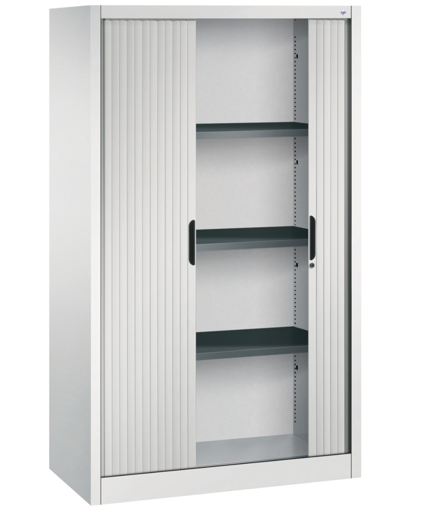 C+P roller shutter cabinet Omnispace, 1000 x 420 x 1660 mm, light grey - 2