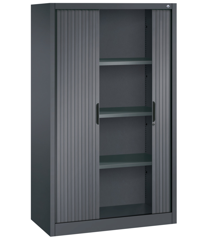 Armoire à rideaux Omnispace, acier, 1000 x 420 x 1660 mm, gris noir - 2