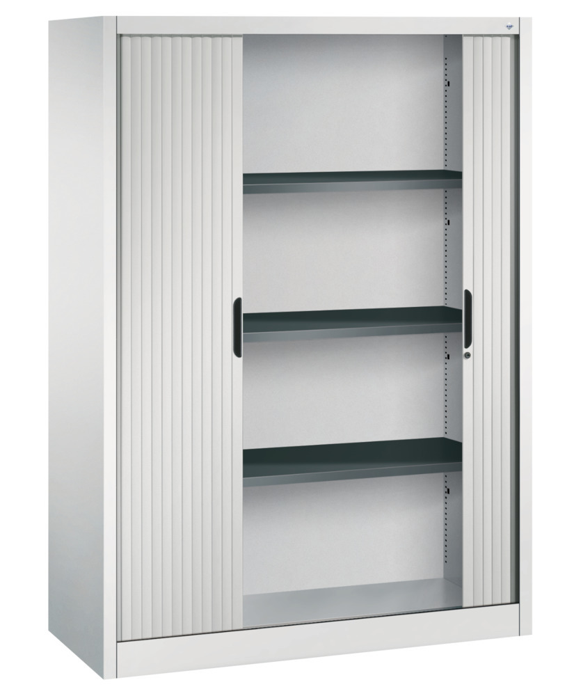 C+P roller shutter cabinet Omnispace, 1200 x 420 x 1660 mm, light grey - 2