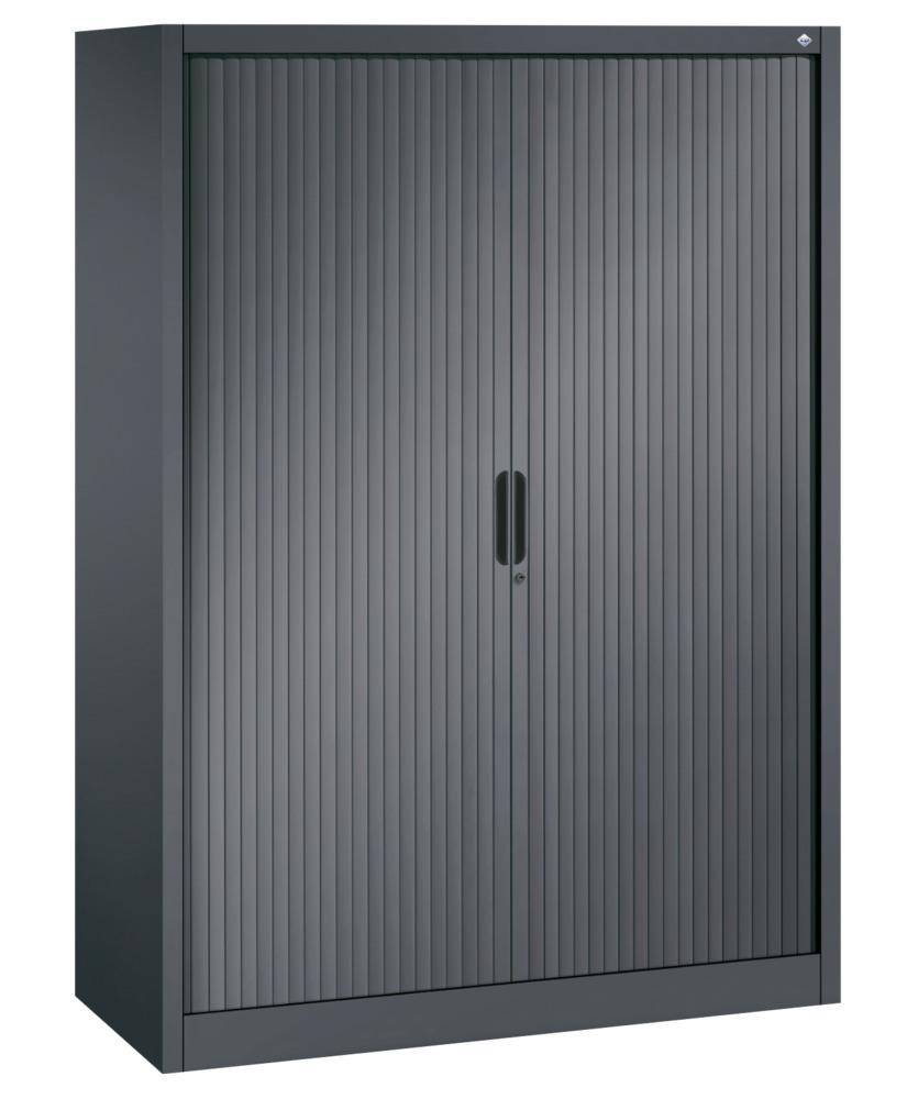 C+P roller shutter cabinet Omnispace, 1200 x 420 x 1660 mm, black grey - 1