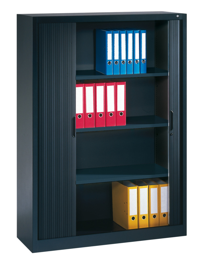 C+P roller shutter cabinet Omnispace, 1200 x 420 x 1660 mm, black grey - 3