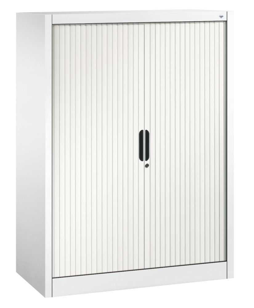 C+P roller shutter cabinet Omnispace, sideboard, 1000 x 420 x 1345 mm, white - 1