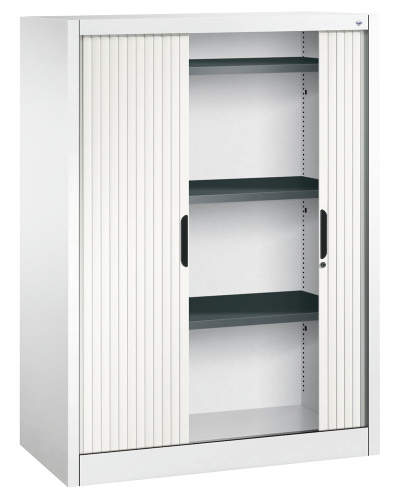 C+P roller shutter cabinet Omnispace, sideboard, 1000 x 420 x 1345 mm, white - 2