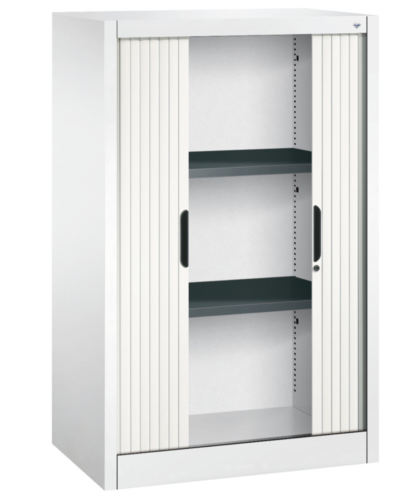 C+P roller shutter cabinet Omnispace, sideboard, 800 x 420 x 1230 mm, white - 2