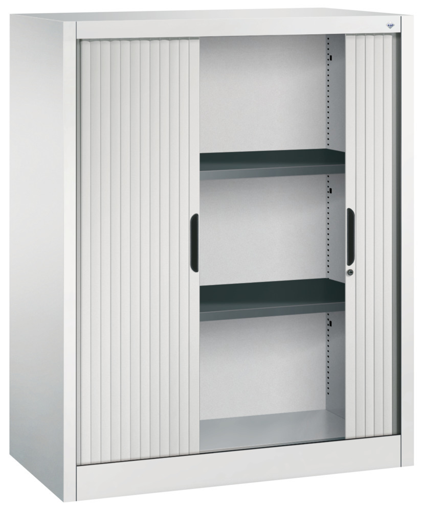 C+P roller shutter cabinet Omnispace, sideboard, 1000 x 420 x 1230 mm, light grey - 2