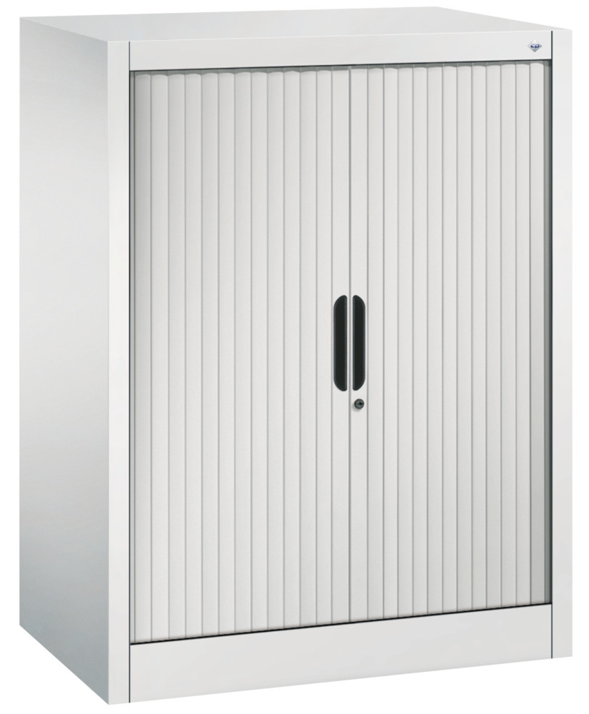 Kancelárska skriňa Omnispace - Sideboard, zalamovacie dvere, 800 x 420 x 1030 mm, sivá