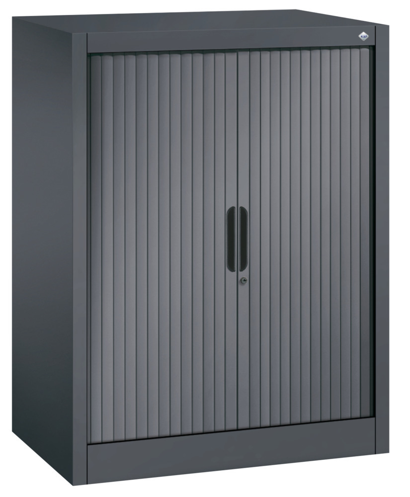 Kancelárska skriňa Omnispace - Sideboard, zalamovacie dvere, 800 x 420 x 1030 mm, čiernosivá - 1