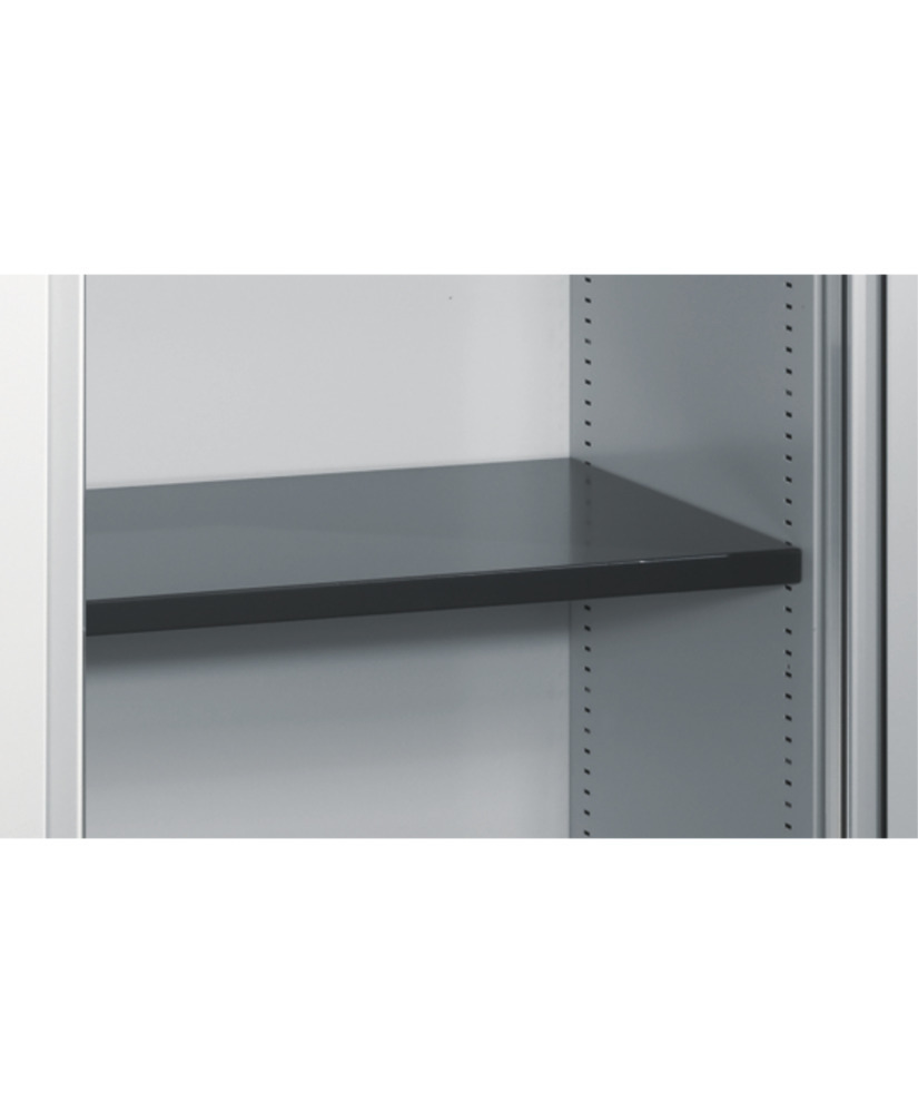 C+P shelf, painted, in steel, 490 x 360 x 24 mm, black grey - 1