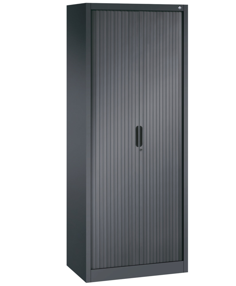 C+P roller shutter cabinet Omnispace, 800 x 420 x 1980 mm, black grey - 1
