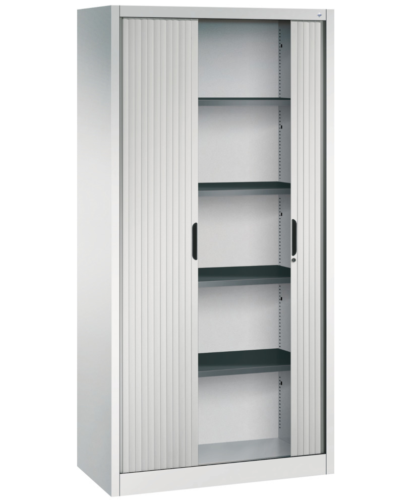 C+P roller shutter cabinet Omnispace, 1000 x 420 x 1980 mm, light grey - 2