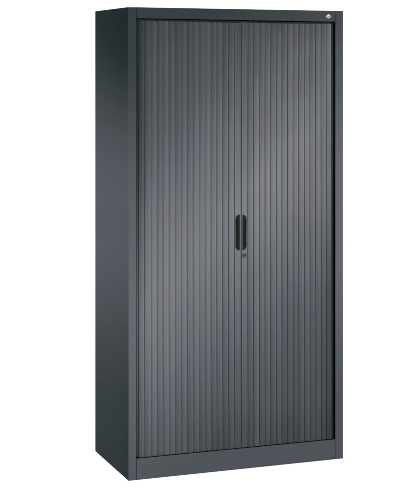 C+P roller shutter cabinet Omnispace, 1000 x 420 x 1980 mm, black grey - 1