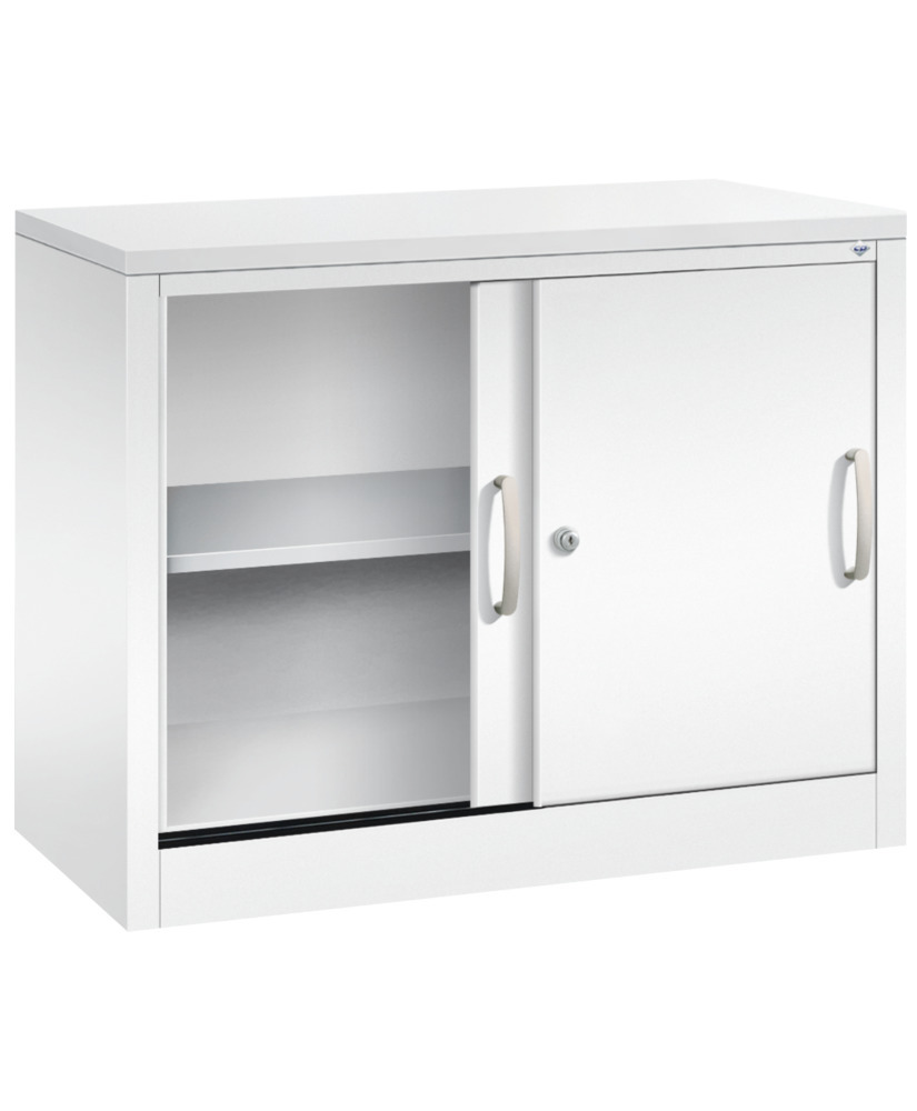 Kancelářská skříňka s posuvnými dveřmi C+P Acurado, sideboard, 1000 x 400 x 720 mm, bílá - 2