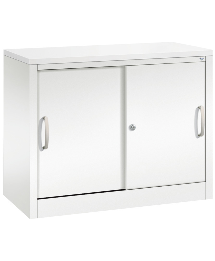 C+P sliding door cabinet Acurado, sideboard, 1000 x 400 x 720 mm, white - 1