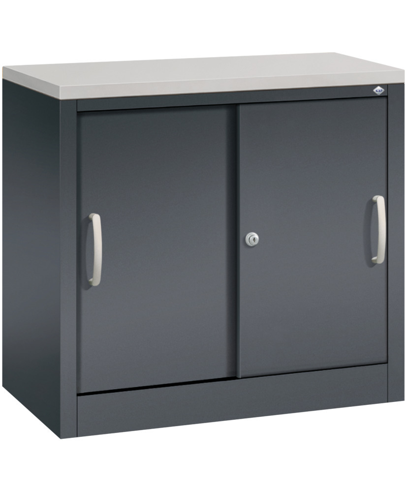 Armario aparador de puertas correderas C+P Acurado, 800 x 400 x 720 mm , gris oscuro - 1