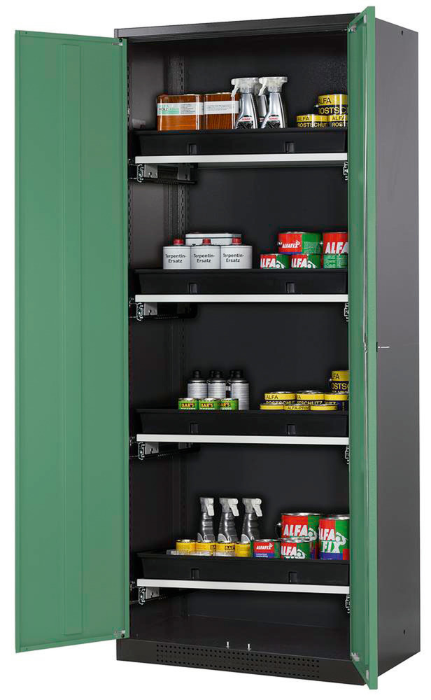 Armoire à produits chimiques CS-84-A, verte avec 4 tiroirs - 1