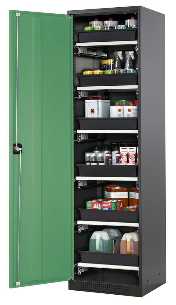 Armoire à produits chimiques CS-56-A, verte avec 6 tiroirs - 1