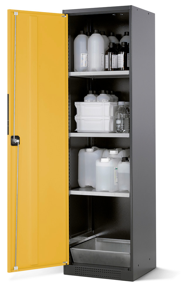 Armoire à produits chimiques CS-53, jaune avec étagères - 1