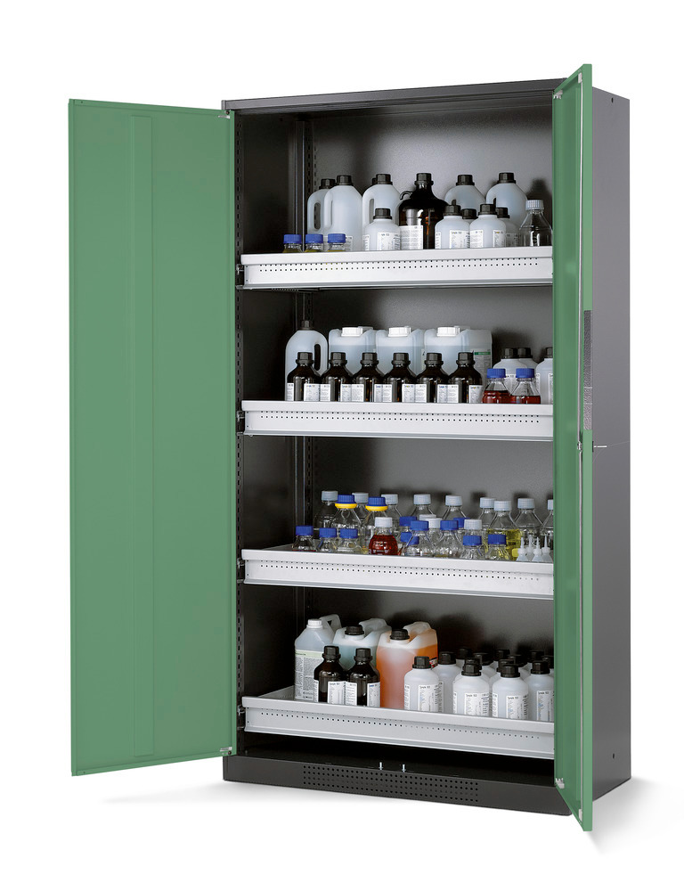 Armoire à produits chimiques CS-104, verte avec 4 tiroirs - 1