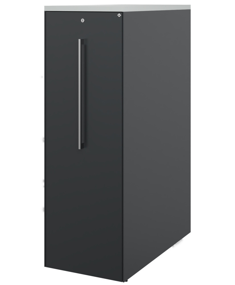 C+P pull-out cabinet at standing height Asisto, 430 x 800 x 1259 mm, black grey, left - 1
