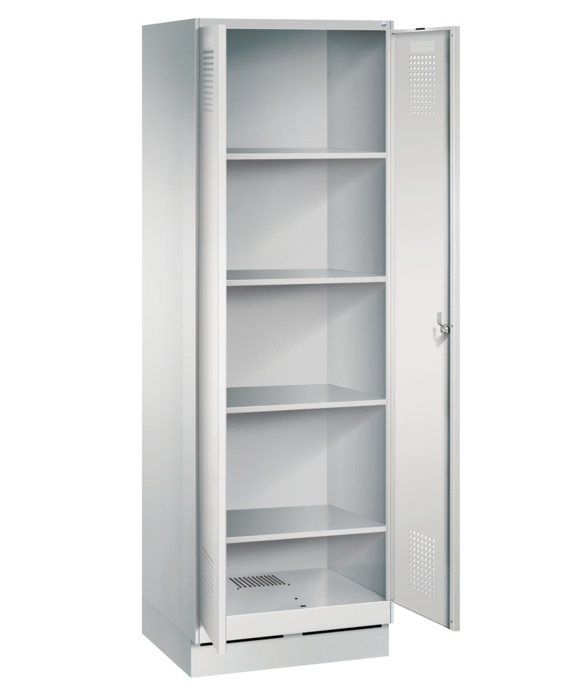 Armoire vestiaire multi-usages Cabo-Plus, 600 x 500 1800 mm, gris clair, socle - 1