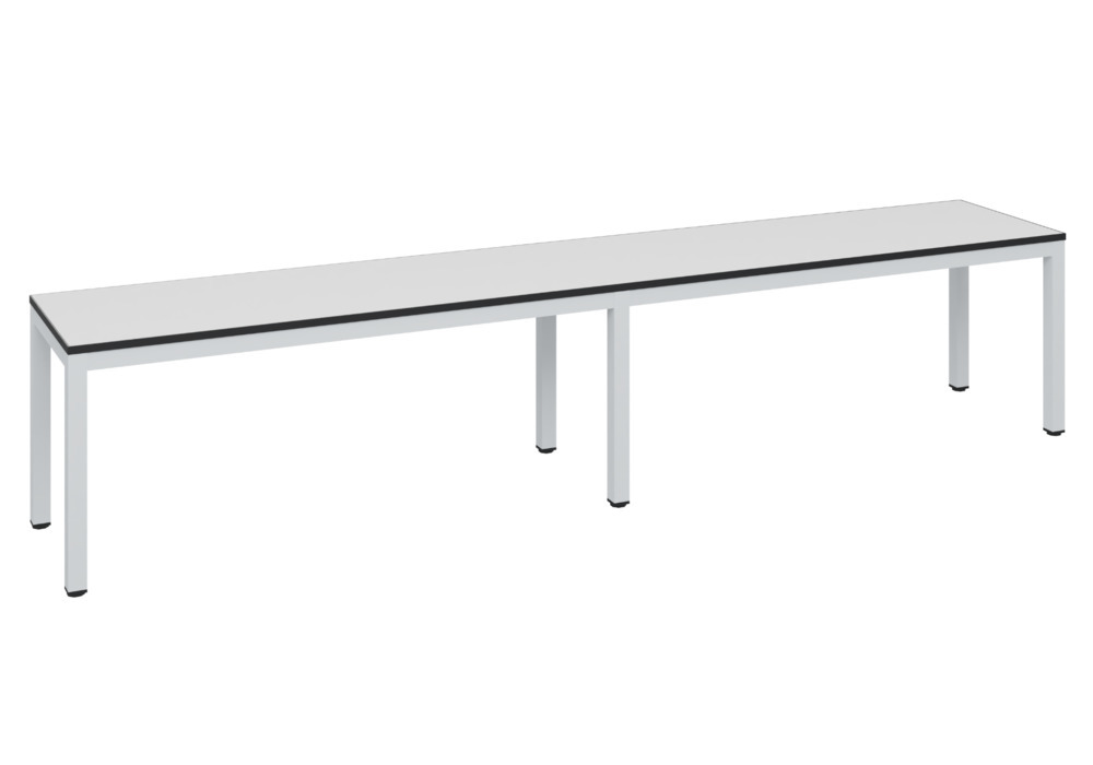 Panchina Basic per spogliatoio, indipendente, superficie di seduta in grigio chiaro, L 1960 mm - 1