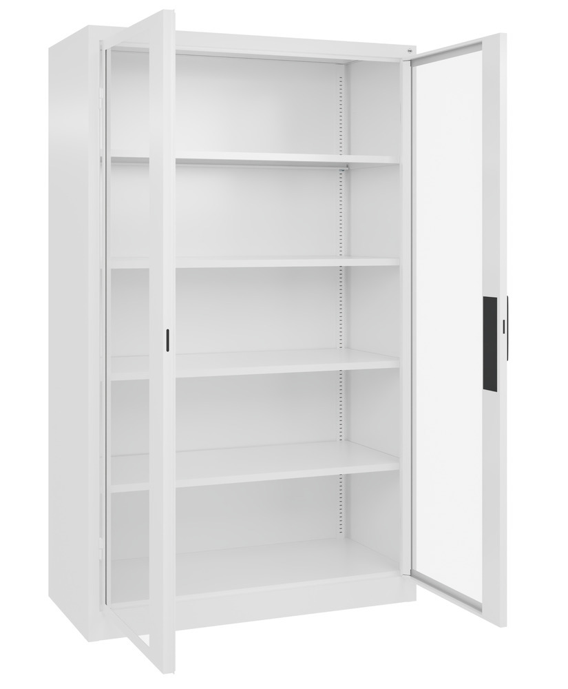 Equipment cabinet Acurado, with shelves, 1200 x 500 x 1950 mm, traffic white - 1