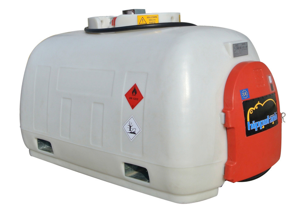 Mobile diesel filling station Model Hippo, 960 litres, pump 24 V - 1