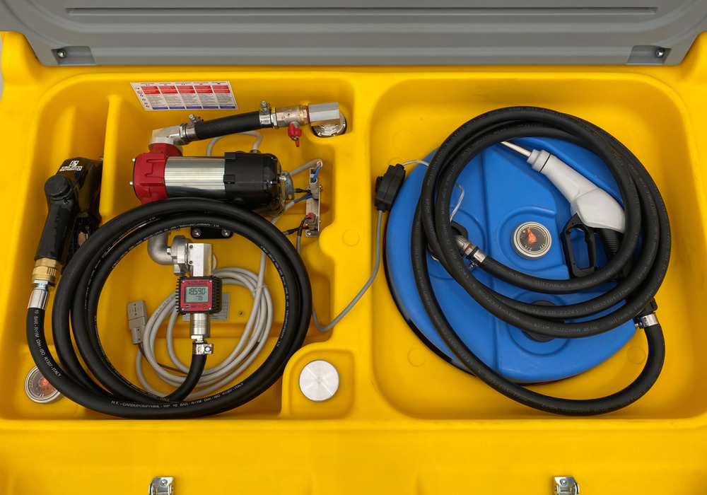 Mobil, kombineret tankstation til diesel og Ad-blue (900 + 100 liter), pumpe 230 V - 14