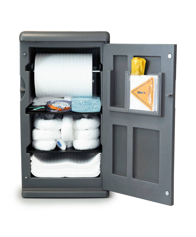 Kit de emergência móvel Medium DENSORB, cinzento, versão Óleo, com granulado - 1