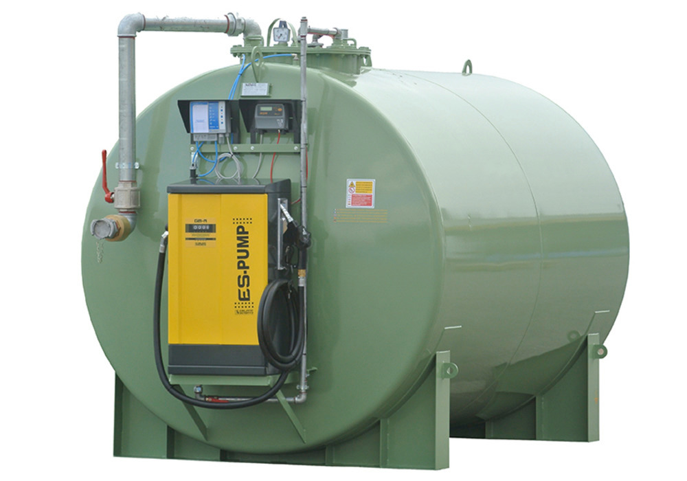 Double-walled tank according to UNI EN 12285, 5000 litres, with electric pump 70 l/min. - 5