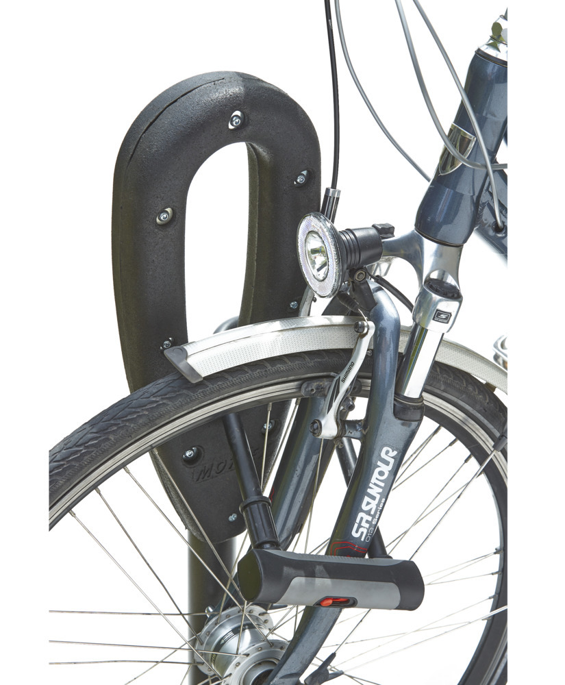 Fahrradständer mit gummiertem Ring, für 2 Räder, Breite 260 mm - 4