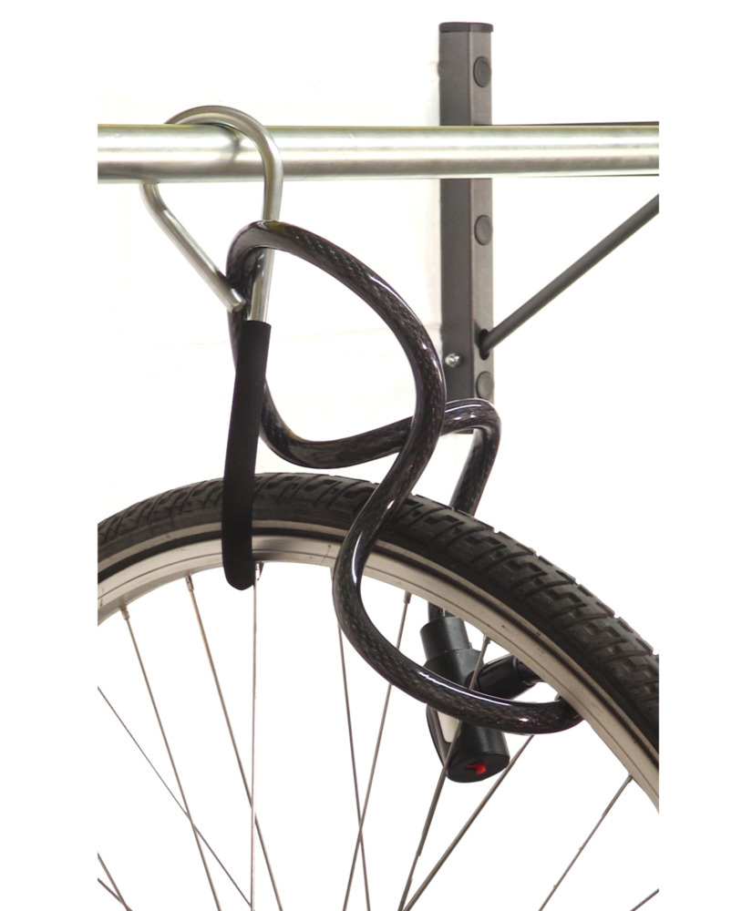 Wandhalter für 5 Fahrräder, mit verschiebbaren Haken, Breite 1190 mm - 5