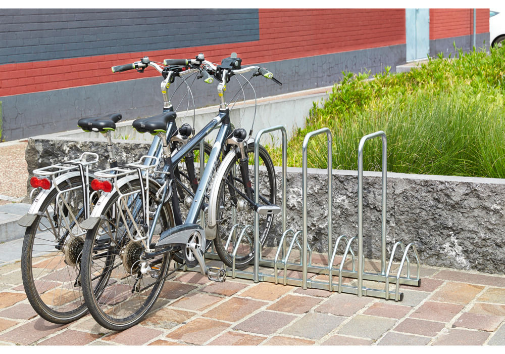 Fahrradständer für 5 Fahrräder, 4 Bügel mit Diebstahlsicherung, Breite 1330 mm - 2