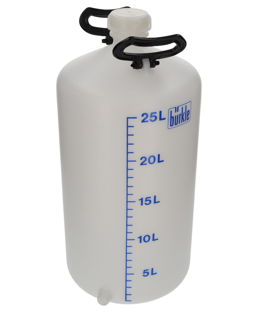 Flessen met brede hals van HDPE, met twee draaggrepen en schroefdop, 25 liter, w. schroefdraadhals - 1