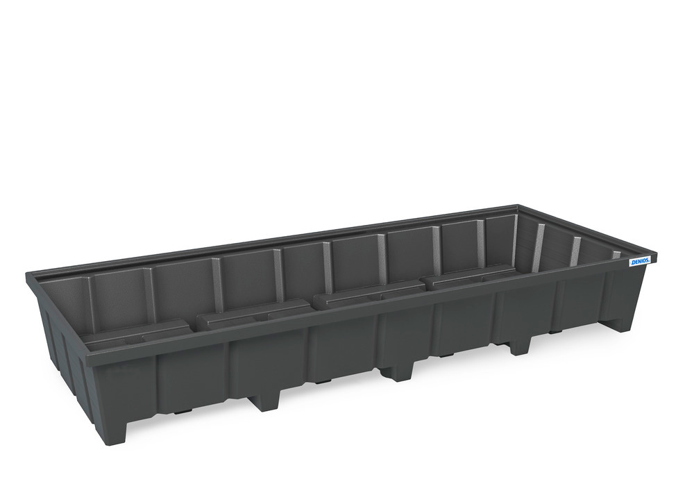 Spill tray in plastic for underneath the rack, for shelf width 3300 mm, 3280 x 1315 x 490 mm - 1
