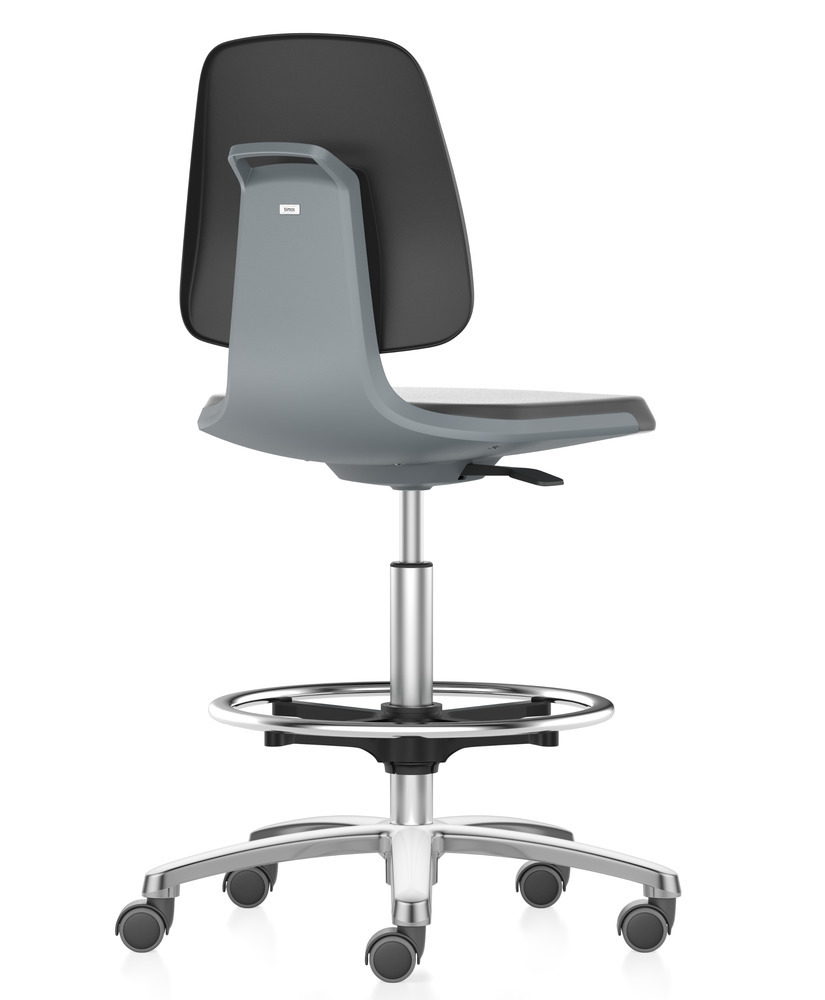 Bimos Labor- und Industriestuhl Smart, mit Sitzschale schwarz, Sitzhöhe bis 810 mm, Komfort-Polster - 1