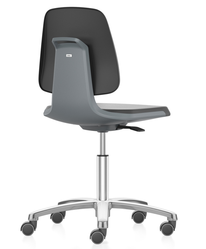 Chaise de laboratoire industrielle Smart Bimos, assise anthracite et rembourrage confortable en PU - 3