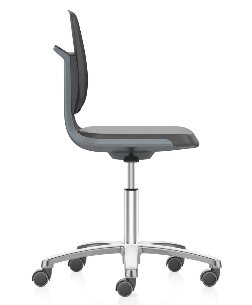 Cadeira de laboratório e industrial Bimos Smart, com assento em antracite e estofos confortáveis. - 2