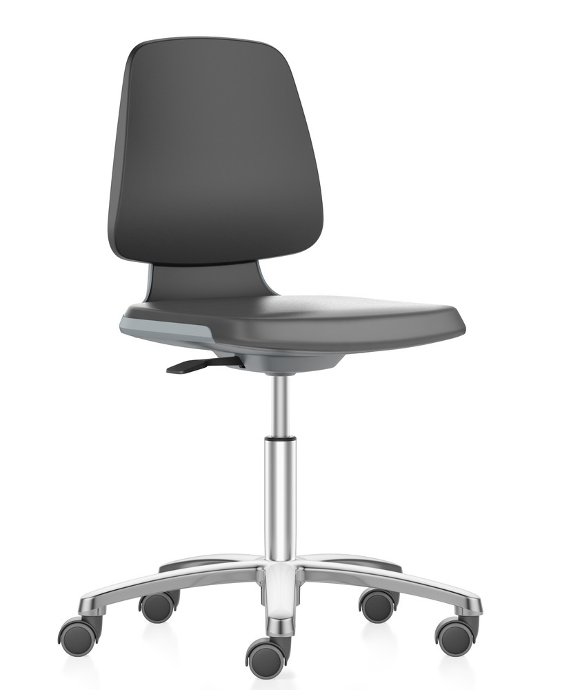 Cadeira de laboratório e industrial Bimos Smart, com assento em antracite e estofos confortáveis. - 1